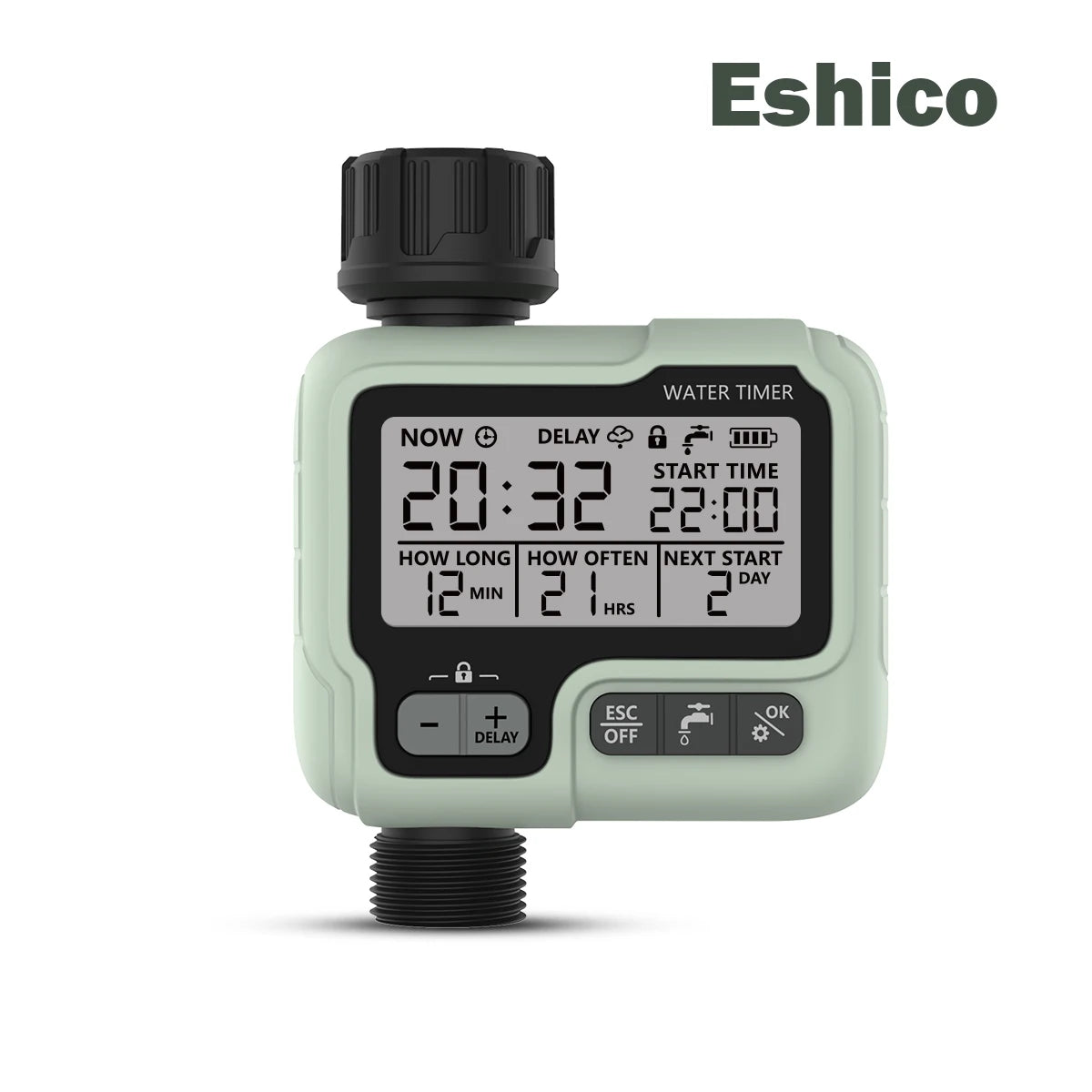 Eshico HCT-322 Temporizador de Agua Automático Digital para Jardín – Máquina de Riego Inteligente