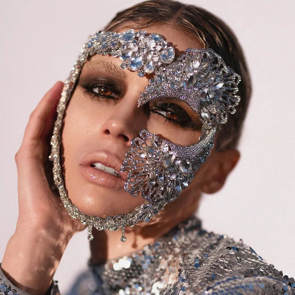 Máscara de Cristales de Lujo con Zirconia Cúbica para Mujer | Joyería Facial para Mascarada y Accesorios de Halloween - StoneFans