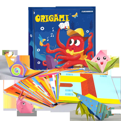 Juguetes de Manualidades para Bebés - Libro de Cortes de Papel Origami de Animales en Caricatura, Puzzles Educativos para Niños, Juguete de Aprendizaje Temprano