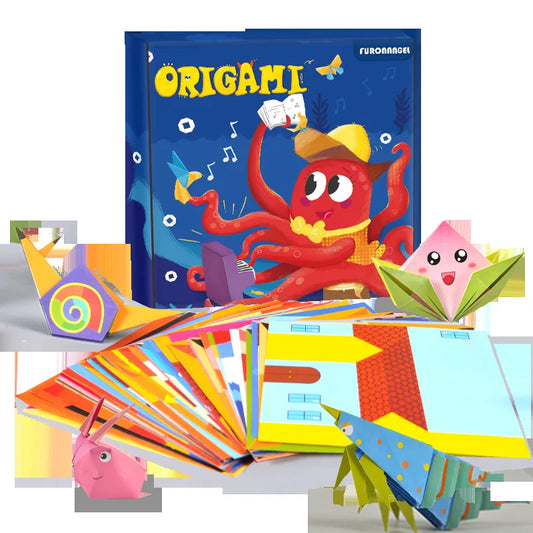 Juguetes de Manualidades para Bebés - Libro de Cortes de Papel Origami de Animales en Caricatura, Puzzles Educativos para Niños, Juguete de Aprendizaje Temprano