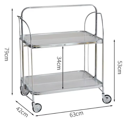Carro de vidrio transparente para comedor, mesa de rueda para Bar, cocina, hogar, mesa lateral plegable, sala de estar, dormitorio, estante móvil, muebles