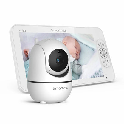 Monitor para Bebé SM70 de 7" 1080P HD con Pantalla Dividida, Sin WiFi, Cámara de Bebé, A Prueba de Hackeos, Zoom/Pan/Tilt Remoto, Batería de 4000mAh