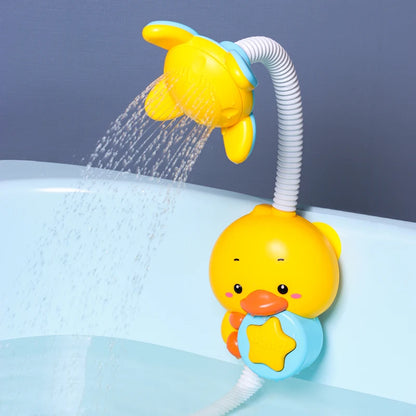 Juguetes de Baño Eléctricos para Bebés, Juego de Agua con Pato y Ducha, Grifo de Agua con Rociador, Juguete de Baño Interactivo para Niños