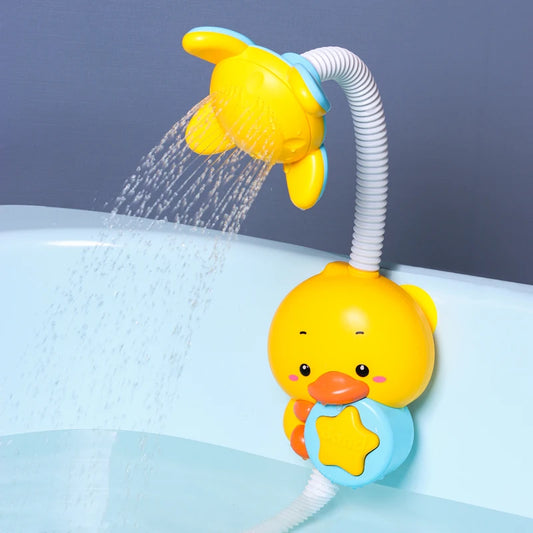 Juguetes de Baño Eléctricos para Bebés, Juego de Agua con Pato y Ducha, Grifo de Agua con Rociador, Juguete de Baño Interactivo para Niños