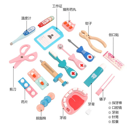Set de Juegos de Médico de Madera para Niños | Juguete Educativo de Simulación Médica