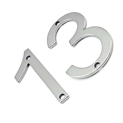 Números de Casa de Acero Inoxidable de 50mm con Tornillos, Placa Metálica Digital para Puerta, Buzón y Calle