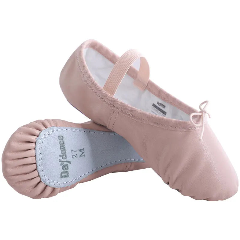 Zapatos de Ballet de Cuero Genuino - Zapatillas de Danza y Gimnasia para Mujeres y Niñas, Zapatos de Ballet de Piel de Oveja Suave con Cordones