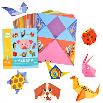 Juguetes de Manualidades para Bebés - Libro de Cortes de Papel Origami de Animales en Caricatura, Puzzles Educativos para Niños, Juguete de Aprendizaje Temprano