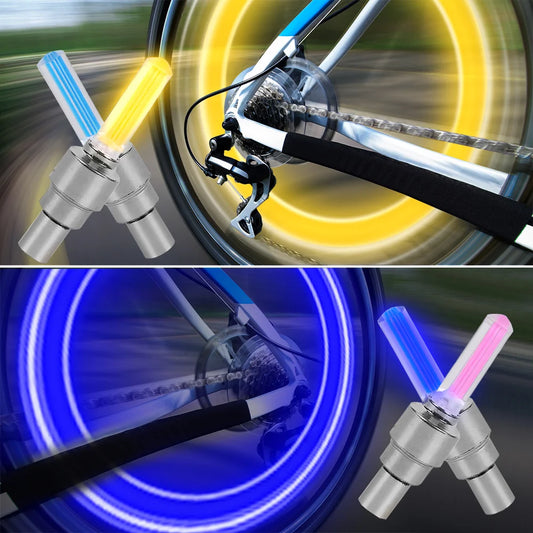 Luz LED para Válvula de Rueda - Lámpara Impermeable y Neón de Colores para Bicicleta, Moto y Auto