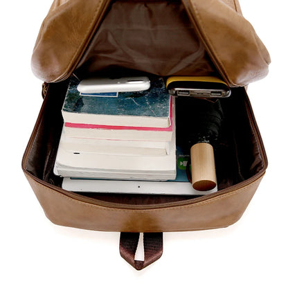 Mochila Masculina de PU de Alta Calidad, Mochila Grande para Laptop, Casual y Escolar para Adolescentes