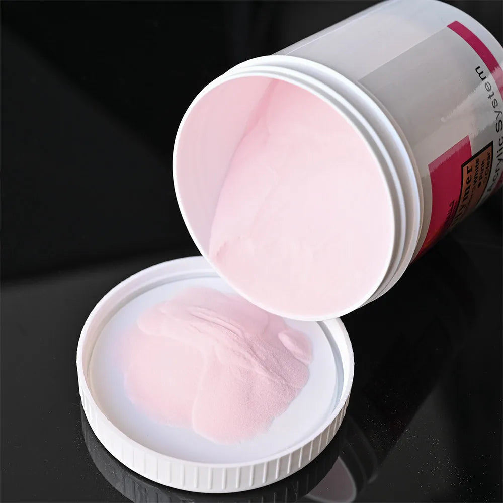 Polvo acrílico para uñas, 120G, rosa claro, blanco, tallado, constructor de polímero de cristal, extensión de uñas, polvo artístico con Caja Profesional GY &