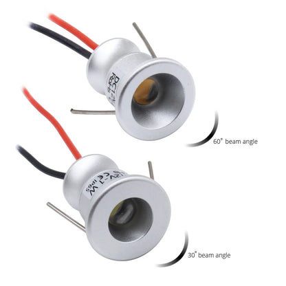 Pack de 10 Mini Focos LED de 1W DC12V IP65 para Gabinetes - Iluminación Ambiental