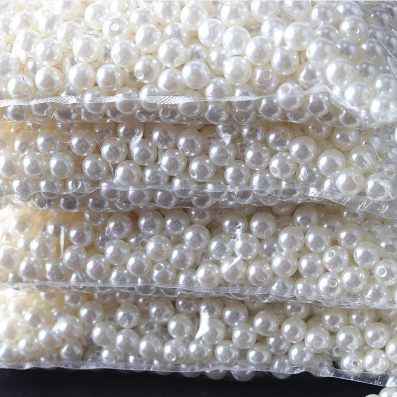 Cuentas Acrílicas Sueltas de Forma Redonda para Fabricación de Joyas - Variedad de Tamaños