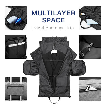 Bolsa de Viaje OZUKO Multifunción para Trajes de Hombre: Gran Capacidad de Almacenamiento, Bolso de Viaje Impermeable con Compartimento para Zapatos