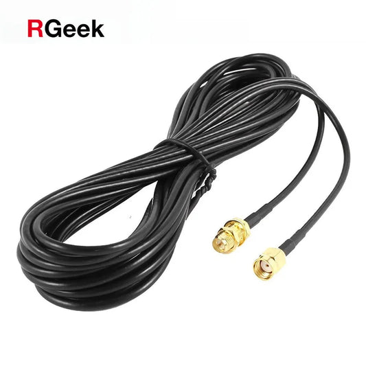 Cable de Extensión RP-SMA SMA Conector Macho a Hembra, Cable de Alimentación de Cobre para Antena WiFi y Router