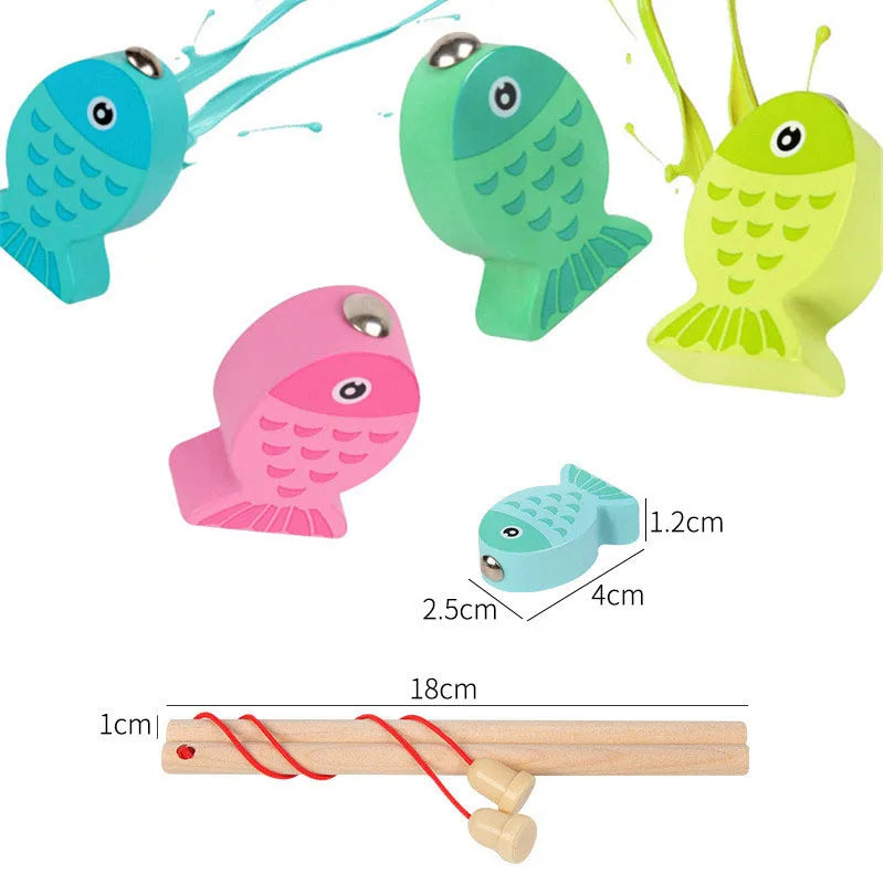 Juguetes de Pesca Magnéticos de Madera para Bebés - Aprendizaje de Alfanuméricos y Vida Marina, Juegos Educativos Tempranos