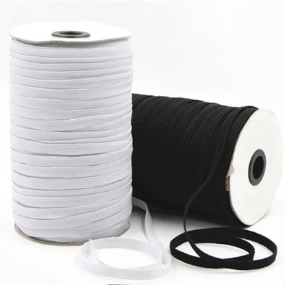 Cinta Elástica de Costura para DIY - Banda de Goma para Cintura y Mascarillas, 3/6/8/10/12mm, 5 Yardas por Lote