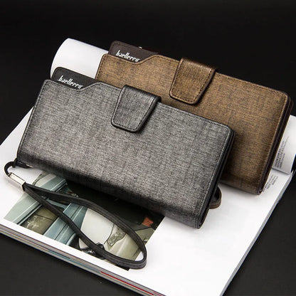 Cartera Larga para Hombre Baellerry - Estilo Clásico con Gran Capacidad, Monedero, Porta Tarjetas y Cremallera de Alta Calidad en Cuero PU