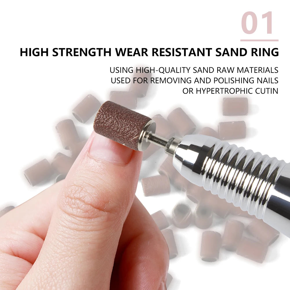 50/100 Uds. Brocas para uñas, bandas de lijado para lima de uñas, juego de banda lijadora para uñas acrílicas, herramienta de pedicura para quitar Gel