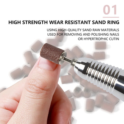50/100 Uds. Brocas para uñas, bandas de lijado para lima de uñas, juego de banda lijadora para uñas acrílicas, herramienta de pedicura para quitar Gel