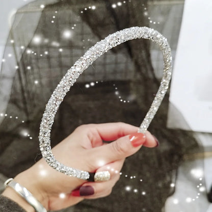 Diadema de Cristal Suave de Moda para Mujeres, Accesorio de Cabello con Rhinestones y Beads, Headband Elegante
