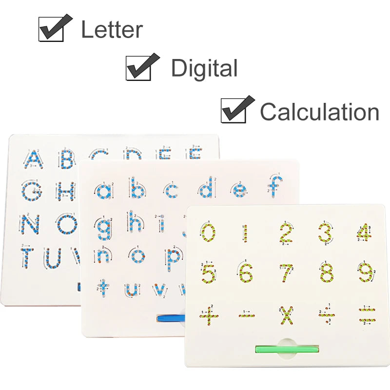 Tabla de Dibujo Magnética para Niños - Entrenamiento de Habilidades de Escritura y Dibujo, Juego Educativo Montessori