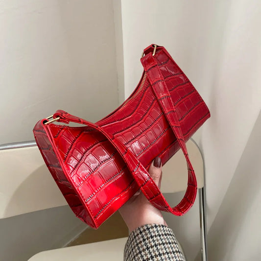 Bolsos de Piel Sintética para Mujer: Bolso de Hombro con Patrón de Cocodrilo, Elegante y Versátil
