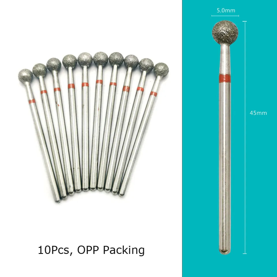 Set de 10 Brocas para Torno de Uñas HYTOOS - Fresas de Diamante para Cutículas, Cortadores para Pedicura, Accesorios para Uñas