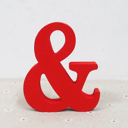 Letra Roja de Madera Grande: Alfabeto- Decoración para Fiestas, Bodas y Hogar