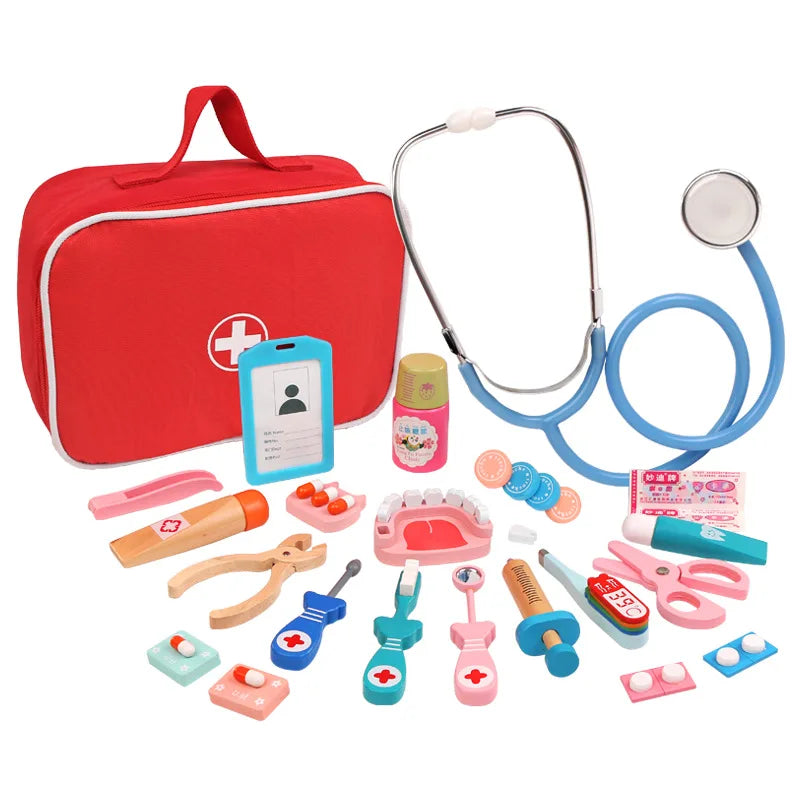 Set de Juegos de Médico de Madera para Niños | Juguete Educativo de Simulación Médica