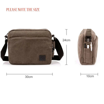Bolsa de Lona Vintage para Hombre, Bolso Mensajero Multifuncional de Viaje, Bandolera Casual, Estilo Urbano y Ligero