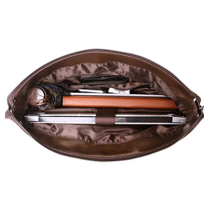Maletín de Cuero PU para Hombre de 15 Pulgadas – Bolsa de Oficina Casual con Compartimentos para Computadora y Documentos
