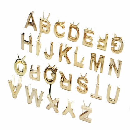 5 Pcs Remaches de Letras en Metal DIY, 26 Letras del Alfabeto para Bolsos, Ropa, Sombreros y Decoración en Cuero