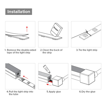 Tubo de Señal de Neón WS2812B WS2811, Tira de Luz LED SK6812 RGBW, Gel de Silicona Flexible, 1m-5m, Luces Suaves de Neón para Exteriores, IP67