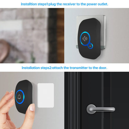 Timbre Inteligente Inalámbrico Fuers con Luz LED, 32 Tonos, Botón Resistente al Agua y Fácil Instalación