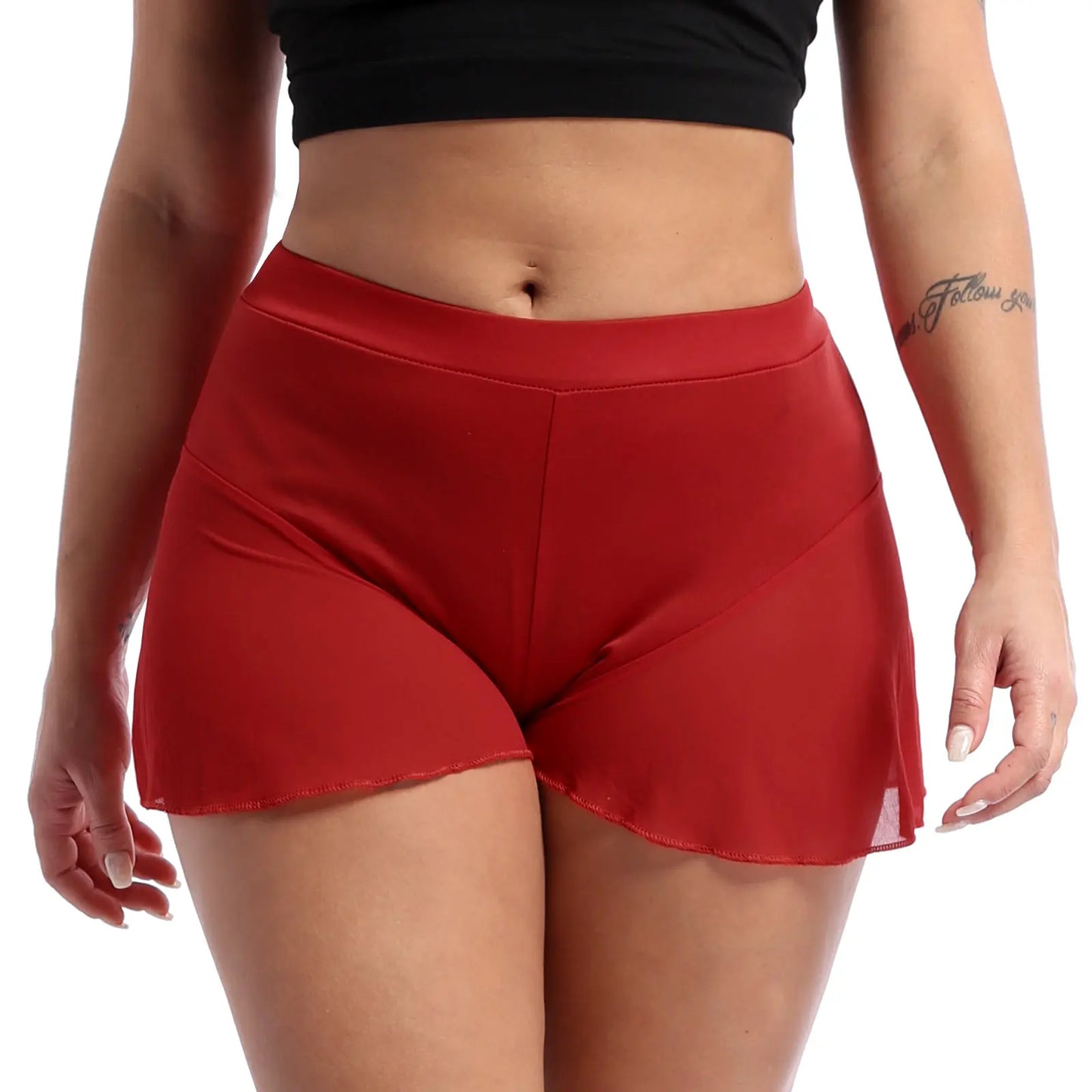 Shorts de Baile para Mujer con Volantes, Cintura Media, Práctica de Ballet, Pole Dance y Traje Sexy para Noche de Discoteca