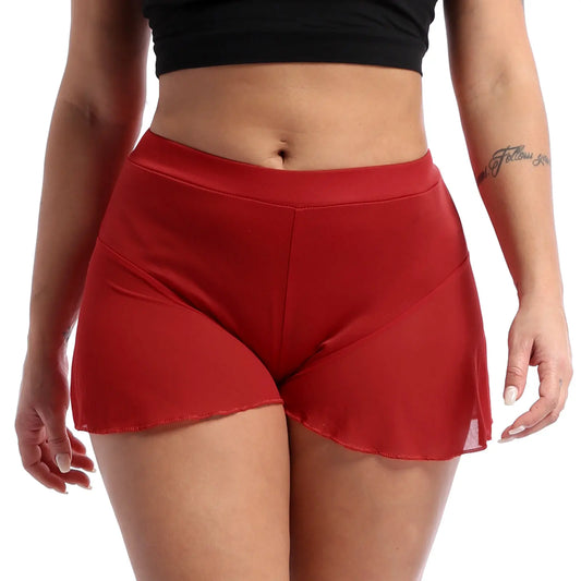 Shorts de Baile para Mujer con Volantes, Cintura Media, Práctica de Ballet, Pole Dance y Traje Sexy para Noche de Discoteca