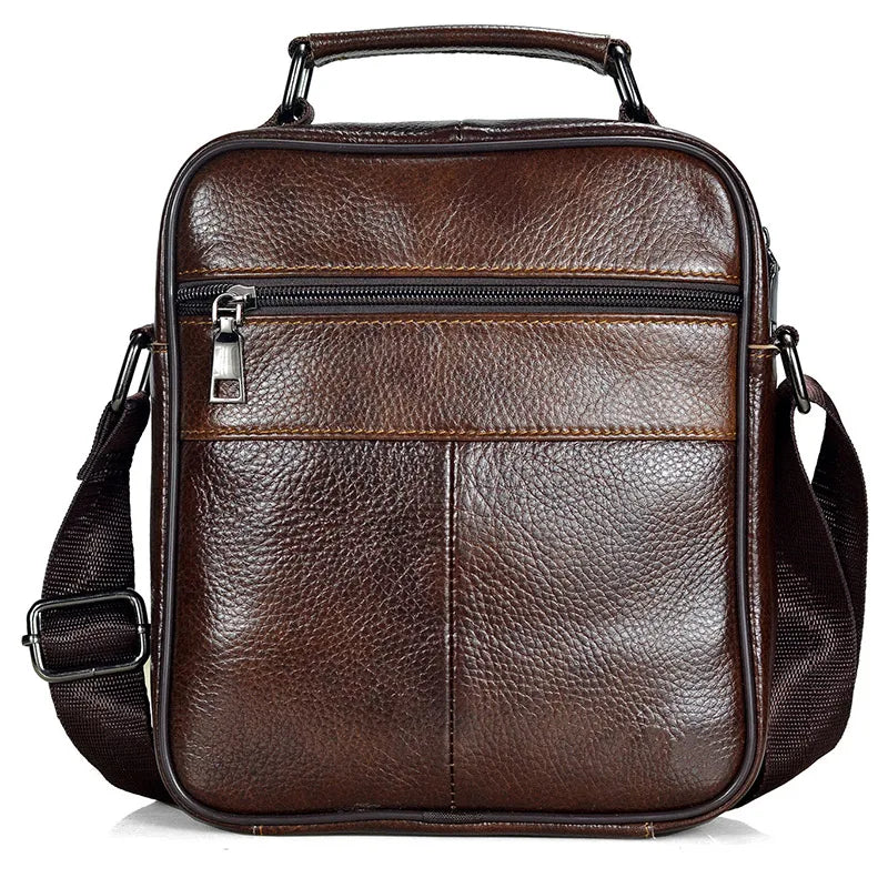 Bolso Bandolera para Hombre de Cuero Genuino – Elegante Mensajero de Marca de Lujo, Ideal para Tablets y Uso Diario