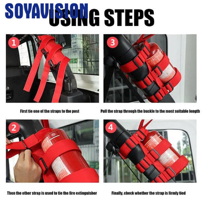 Soporte para Extintor de Incendios Universal para Barandilla de Coche - Tamaños Grande y Pequeño para Jeep Wrangler TJ JK JL (1997-2022)