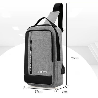 Bolso de Pecho Casual Oxford para Hombre con Puerto de Carga USB - Bandolera Outdoor, Bolso Cruzado y Bandolera para Hombres