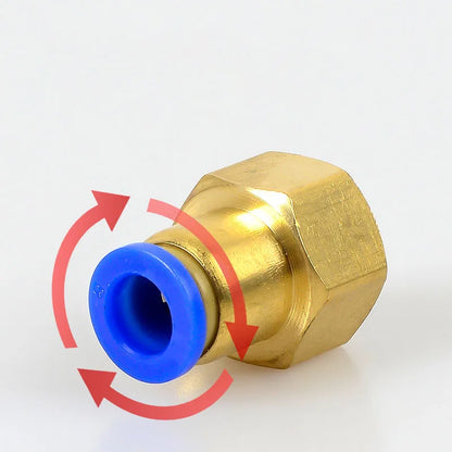 Conector Neumático Rápido de Latón PCF - Para Tubos de Aire de 4mm a 16mm y Rosca BSP de 1/8" a 1/2"