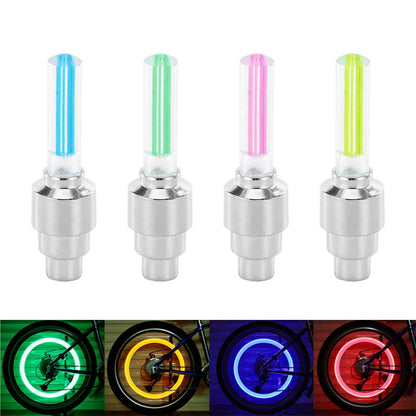 Luz LED para Válvula de Rueda - Lámpara Impermeable y Neón de Colores para Bicicleta, Moto y Auto