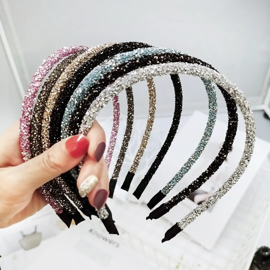 Diadema de Cristal Suave de Moda para Mujeres, Accesorio de Cabello con Rhinestones y Beads, Headband Elegante