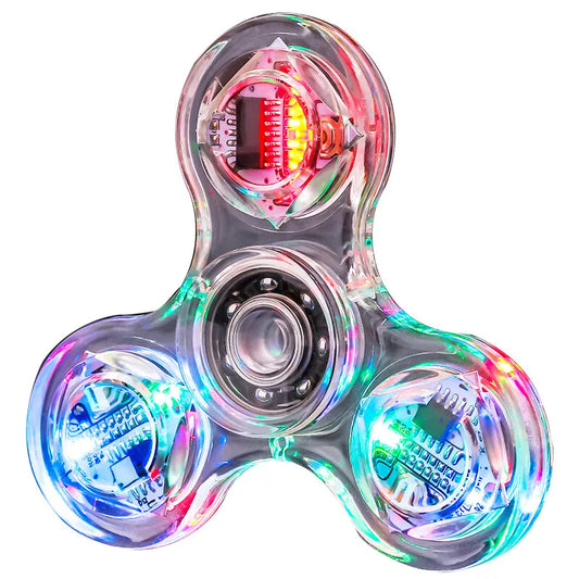 Spinner de cristal luminoso con luz LED para niños, giroscopio cinético que brilla en la oscuridad, EDC, juguetes para aliviar el estrés