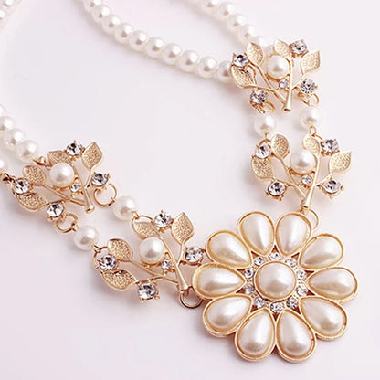 Nuevo Collar Bohemio para Mujeres con Colgante de Flor de Perla Artificial - Choker de Joyería, Regalo Mayorista para Dropshipping