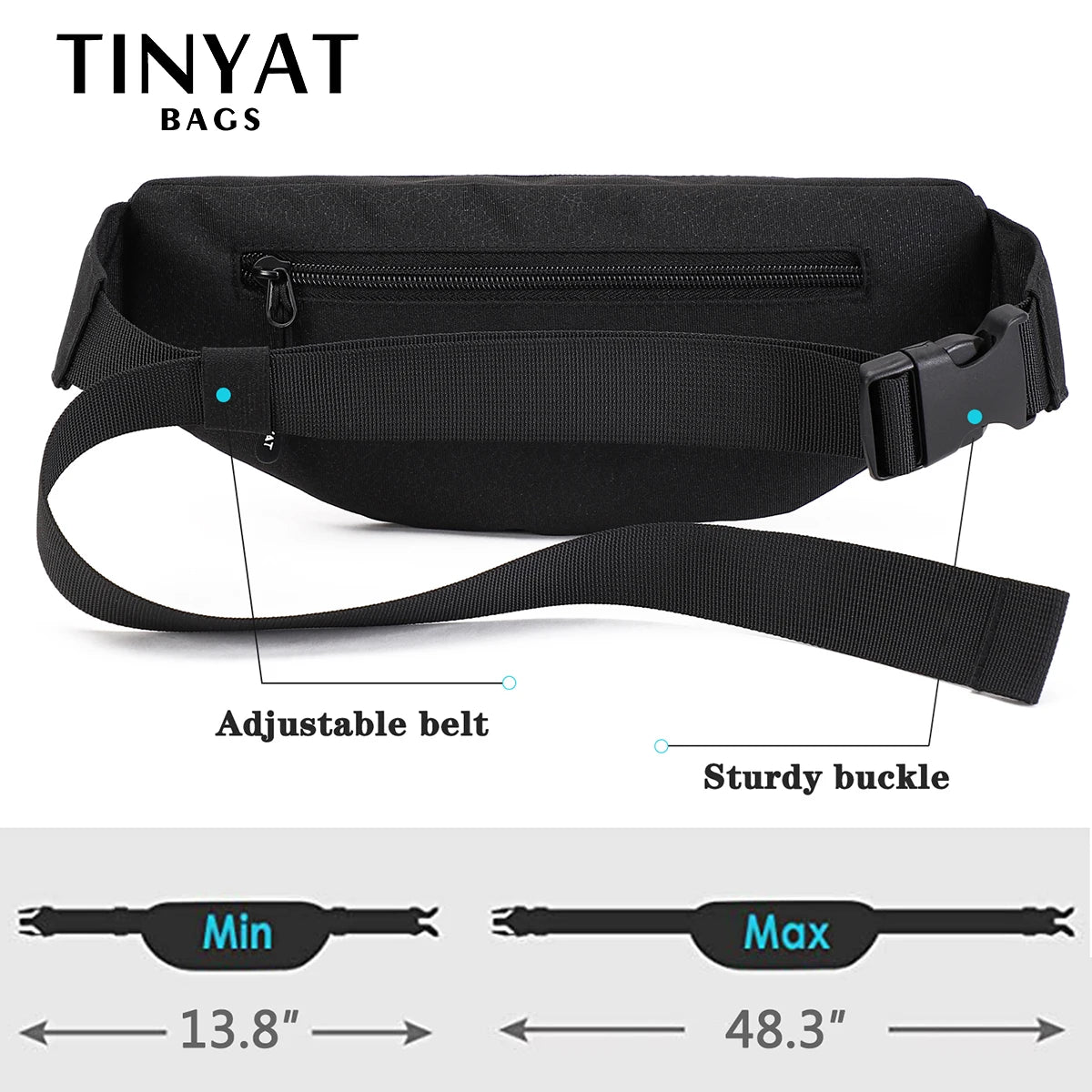 Bolso de Cintura de Gran Capacidad para Hombre – Bolsa Casual de Nylon Impermeable con Funciones Antirrobo