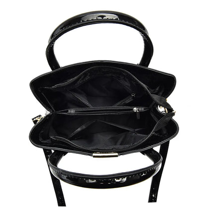 Bolso de Hombro y Crossbody para Mujeres de Cuero PU y Charol - Bolso de Diseñador de Lujo, Gran Capacidad, Tote de Compras de Moda