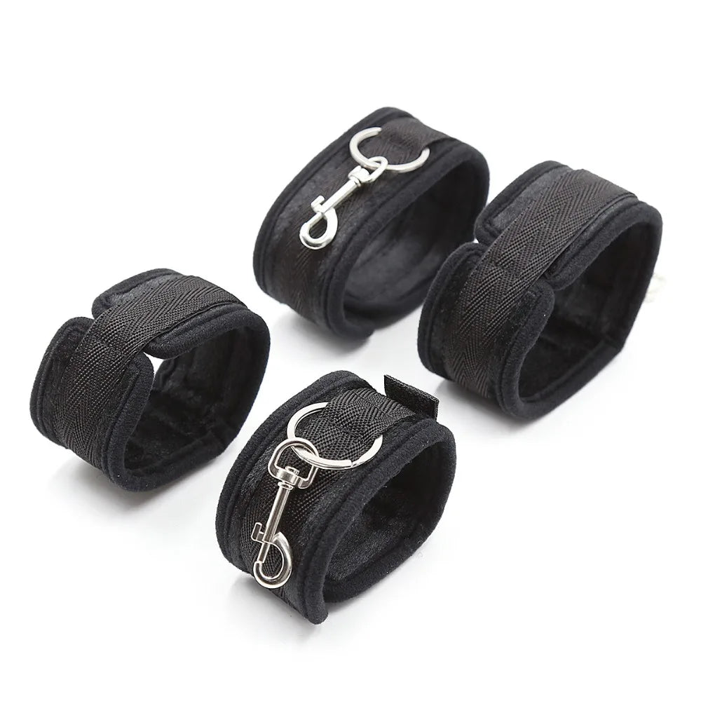 Juego de Restricción BDSM para Parejas | Esposas y Tobilleras para Cama, Abre Piernas, Juguetes Eróticos Sin Vibración