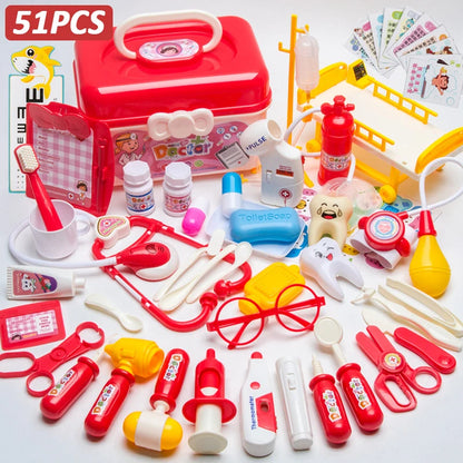 Set de Médico para Niños, Juegos de Simulación con Kit Médico y Accesorios de Enfermería, Maletín de Juguetes Educativos para Regalo Infantil