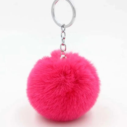 Llavero Pom Pom de Pelaje Suave - 27 Colores Disponibles, Bolas de Peluche Falsas para Bolsos y Joyas